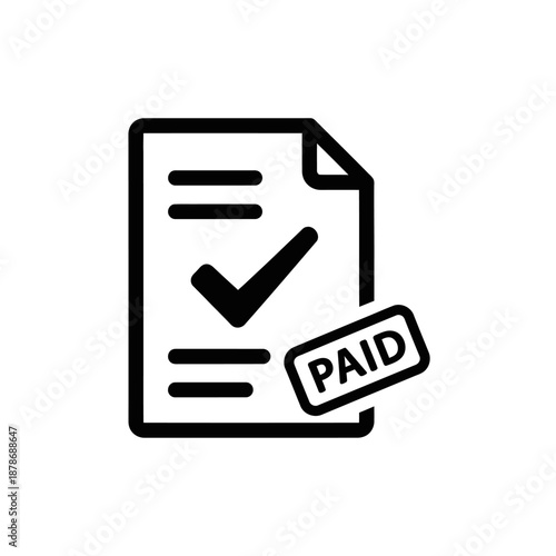 Paid Invoice Document with Confirmation Checkmark for Business Transactions