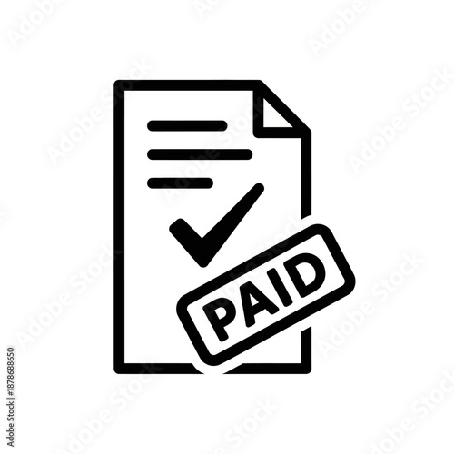 Payment Confirmation Document with Paid Stamp for Financial Transactions