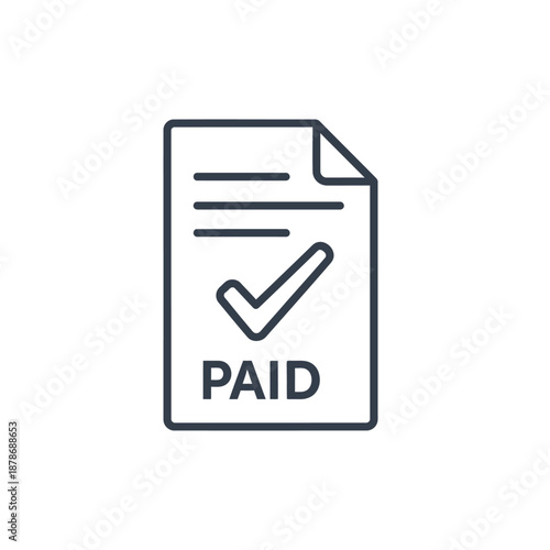 Payment Confirmation Document with Checkmark and Paid Stamp for Financial Transactions