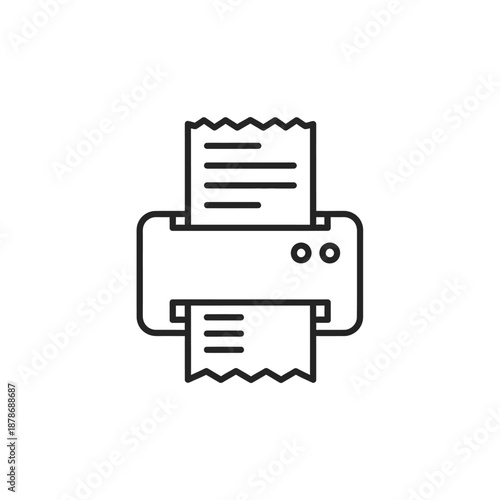Printer Printing Receipt Icon Design for Business and Technology Use