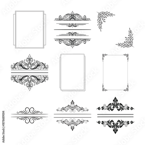 Vintage Ornamental Frames and Borders Vector Set – Elegant Decorative Design Elements ( 2 )