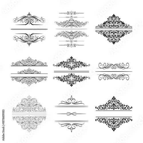 Vintage Ornamental Frames and Borders Vector Set – Elegant Decorative Design Elements ( 7 )