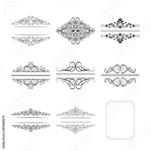 Vintage Ornamental Frames and Borders Vector Set – Elegant Decorative Design Elements ( 16 )