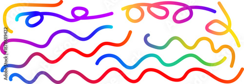 Dynamic Rainbow Swirl Lines with Gradient Flow Abstract Colorful Curved Ribbons and Energetic Wave Strokes Vector Art Seamless Texture

50 Keywords: