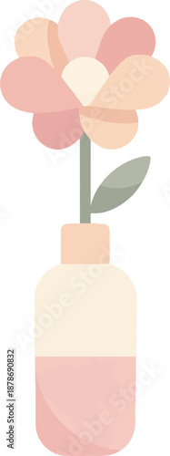 Minimalist Flower in Vase Modern Flat Design