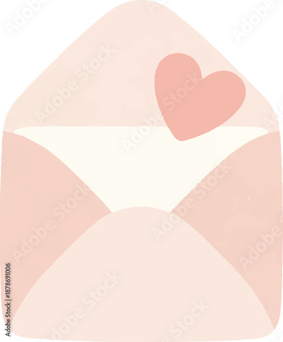 Open Envelope with Flying Heart Message