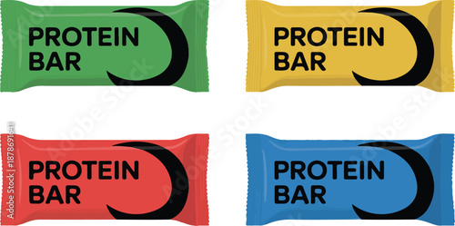 Protein Bar Outline Icon Set Fitness Nutrition and Sports Supplements