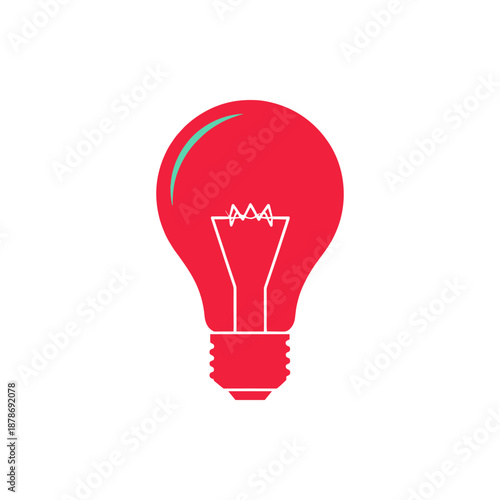 Dynamic red light bulb symbol showcasing the spark of ingenuity, a brilliant idea, or an illuminated thought process, perfect for conceptual design