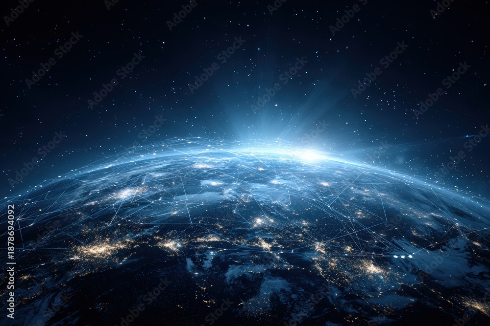 Obraz premium Earth from Space at Night