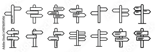 Outline icon set of  holiday travel direction , Holi day vector icons.