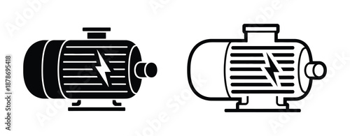 Electric motor icon. Electric motor outline icon or electric motor icon vector isolated. Best Electric motor outline icon for websites, product packaging, and more about Electric motor product.