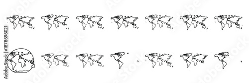 Outline icon set of  holiday travel world , Holi day vector icons.