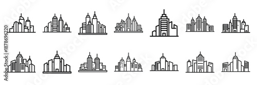 Outline icon set of  travel vacation city , Holi day vector icons.