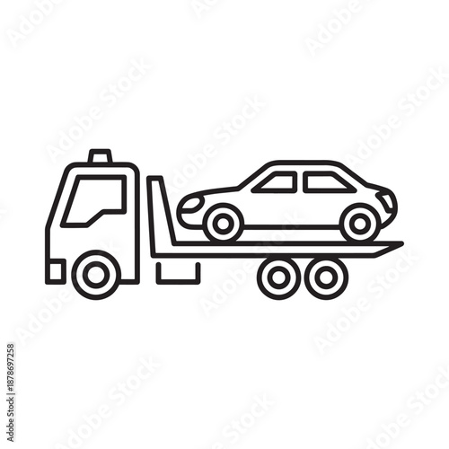 a car being towed on a flatbed truck