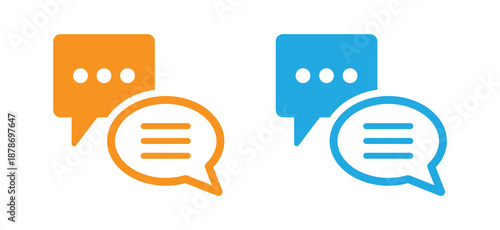 Colorful chat bubbles for communication and dialogue. chat message icon set, Chat speech bubble, Social media message. Vector illustration isolated on white background. eps 10