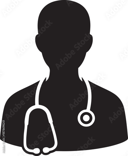 doctor with stethoscope around neck