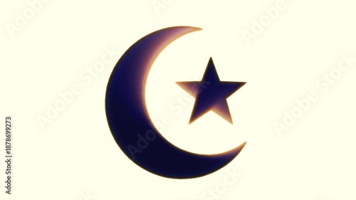 moon and star Sticker ramadhan kareem element Flat 2D vector outline illustration