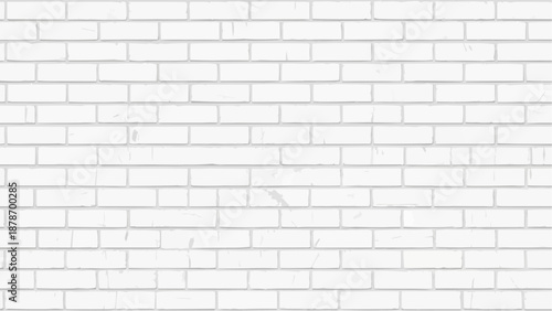 A seamless pattern of rectangular white bricks arranged in a classic running bond configuration creating a textured surface