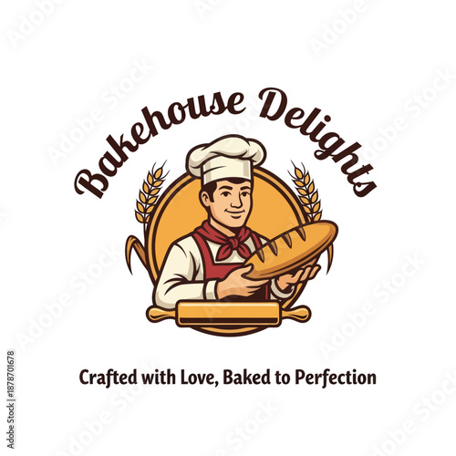 Baker Holding Freshly Baked Loaf of Bread.