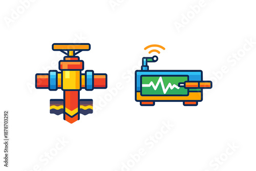 Industrial pipeline valve with flow and sensor device