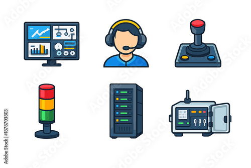 Set of technology and industrial icons