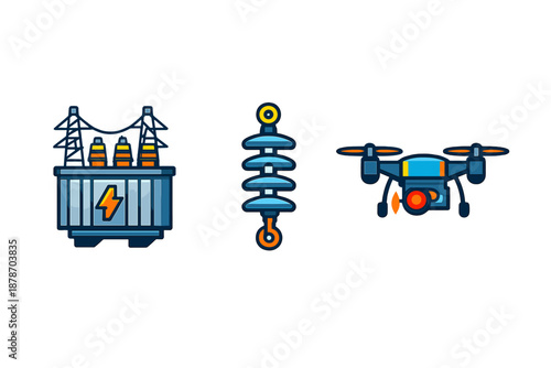 Electrical power transformer, insulator and drone