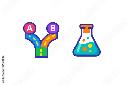 Abstract graphic representing a choice and a scientific experiment