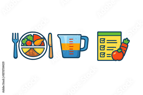 Healthy eating icons