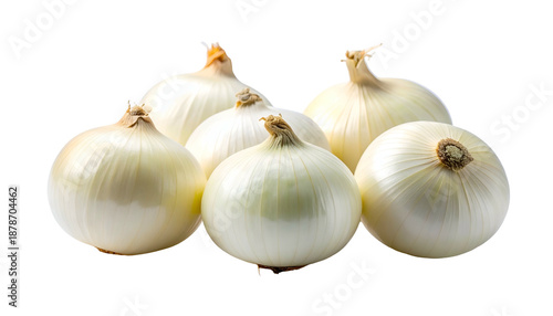 Wallpaper Mural Close-up studio shot of a group of fresh white onions, showcasing their smooth, layered skin against a black background Torontodigital.ca