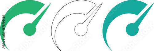 Three Abstract Symbols Representing Speed and Progress