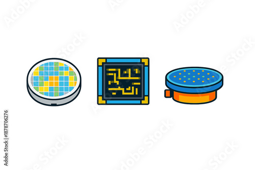 3D Isometric Icons of Technology and Data