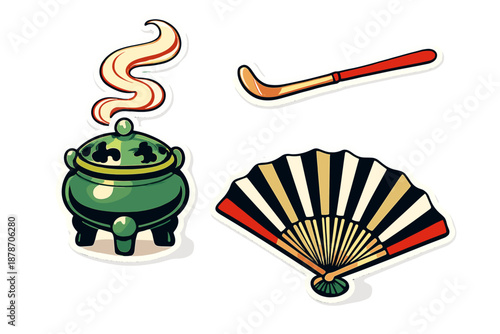 Traditional Asian Objects Sticker Pack