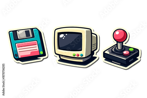 Retro Computer Gear Stickers