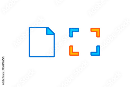 Neon Document and Corners Icons