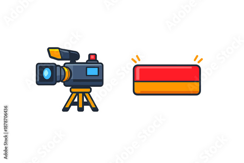Video camera and German flag illustration