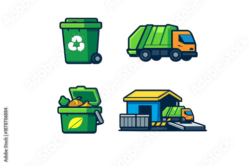 Recycling and Garbage Collection Icons