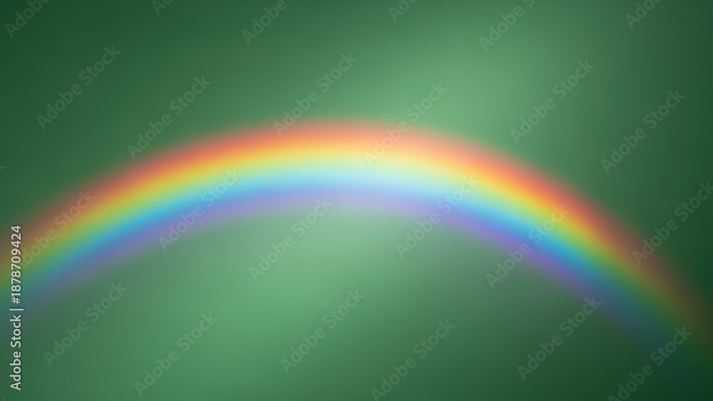 Naklejka premium Bright rainbow arc on solid green background for Saint Patricks day celebration and Irish themed design concept