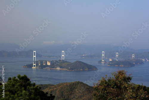 愛媛県今治市　近見山展望台から見たしまなみ海道