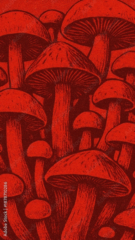 Naklejka premium Vibrant red mushroom mobile wallpaper