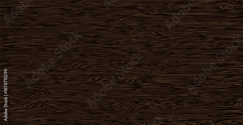 Dark brown wood texture background with natural grain. Seamless vector mahogany timber surface for luxury interior design carpentry flooring and modern furniture industry concepts.
