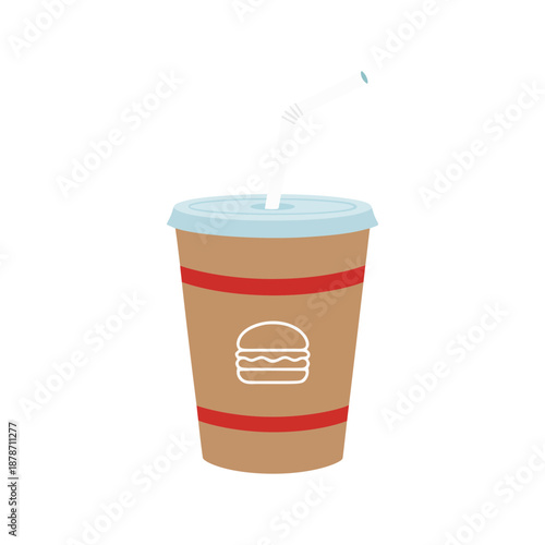 冷たいセットドリンクのアイコンイラスト