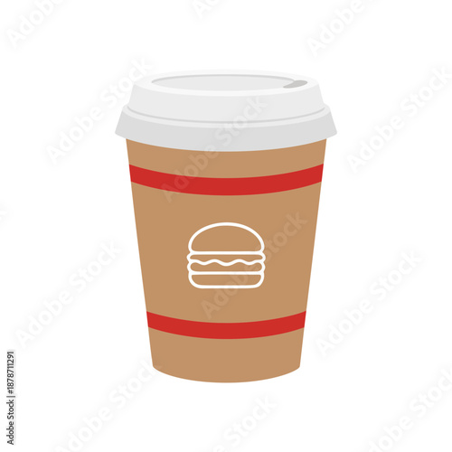 温かいセットドリンクのアイコンイラスト