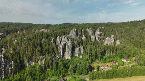 Aerial View of Teplice Rocks in Adrspach Teplice Mountain Park, Bohemia, Czech Republic