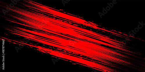 Halftone dots red and blue color pattern gradient grunge texture background. Dot pop art comic sport style vector illustration.