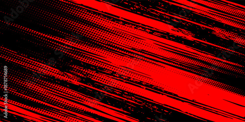 Halftone dots red and blue color pattern gradient grunge texture background. Dot pop art comic sport style vector illustration.