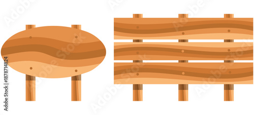 木製看板ベクターイラストセット