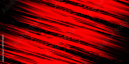 Halftone dots red and blue color pattern gradient grunge texture background. Dot pop art comic sport style vector illustration.