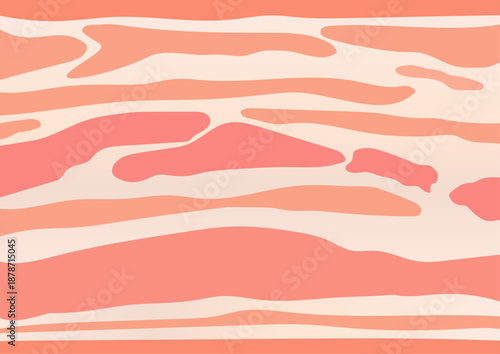 Flat Design Pork Belly Samgyeopsal Meat Texture Pattern Vector