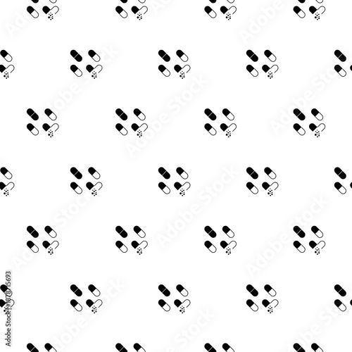 Medical pill seamless pattern isolated on white background