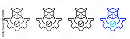 Prototype Testing icon set collection creative outline style for product lifecycle management with multiple thickness variations suitable for digital branding and UI design